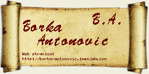Borka Antonović vizit kartica